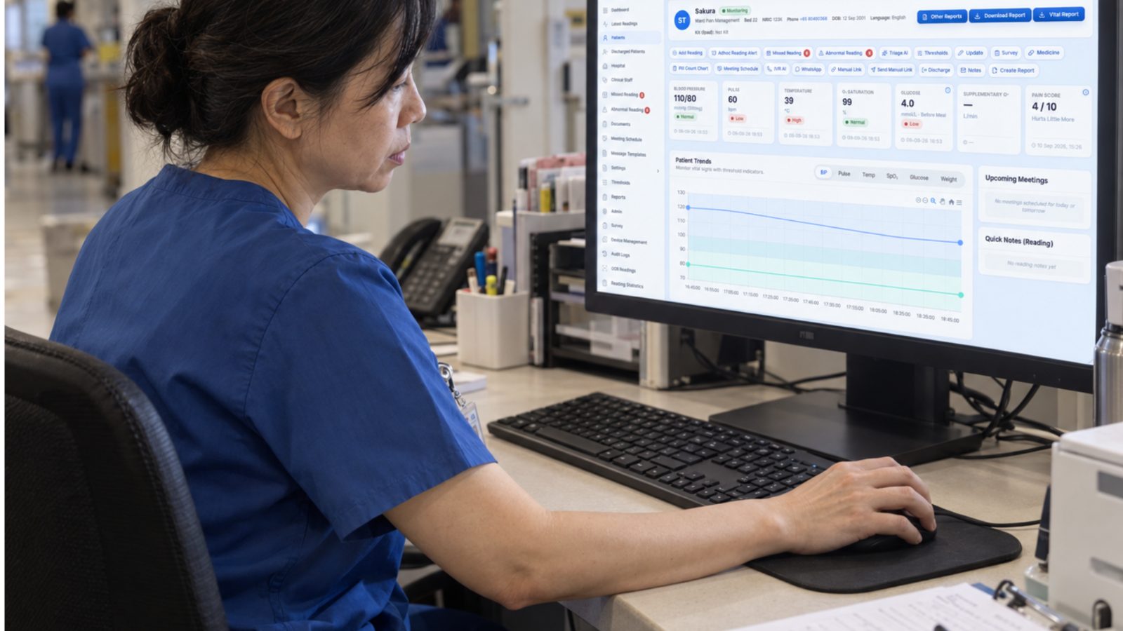 Care team reviewing patient readings on the SmartFuture dashboard
